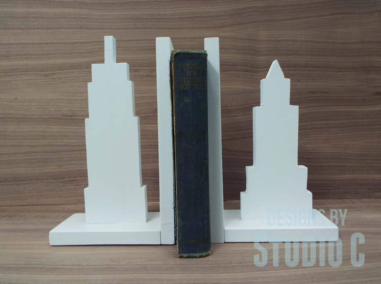 Cityscape Bookends for the Power Tool Challenge_with Book