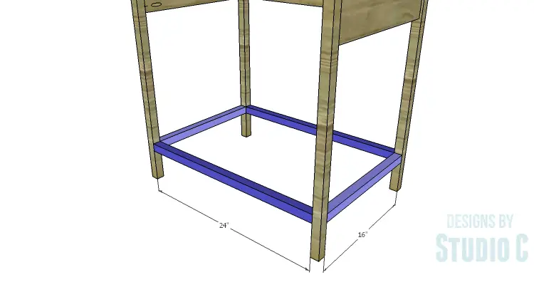 DIY Plans to Build a Floating Top Nightstand_Lower Stretchers