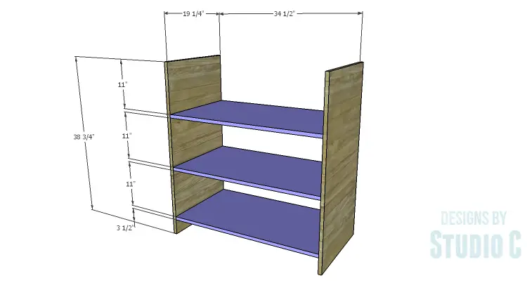 DIY Plans to Build a Hanson Media Console_Inner Shelves & Sides