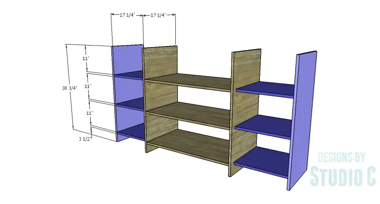 DIY Plans to Build a Hanson Media Console_Outer Shelves & Sides