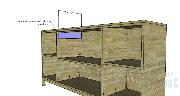 DIY Plans to Build a Long Paneled Sideboard_Drawer Spacers