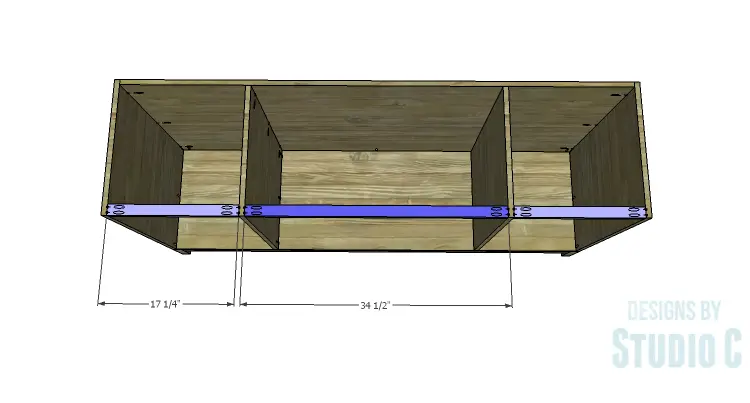 DIY Plans to Build a Long Paneled Sideboard_Stretchers