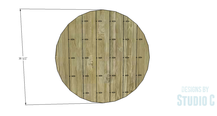 DIY Plans to Build a Round Rustic Coffee Table_Top 1