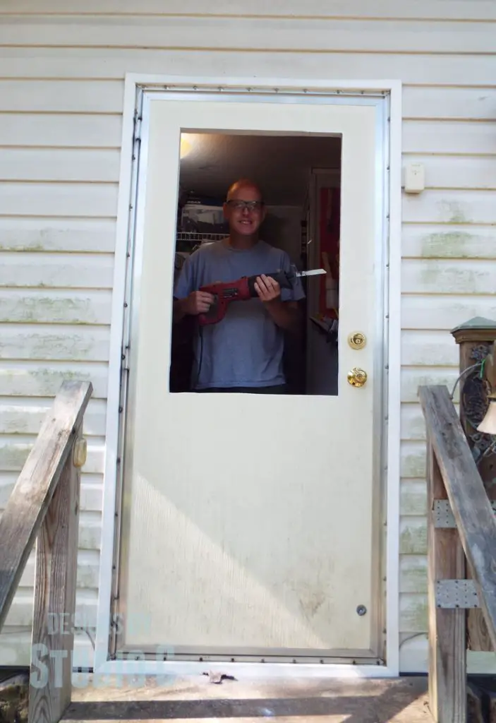 Install a Glass Panel in a Mobile Home Door_Cut Out