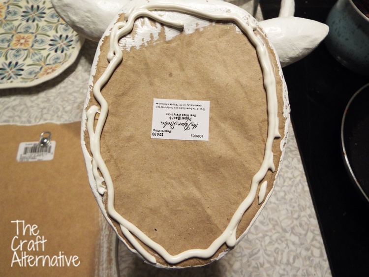Papier-Mache Deer Head Mounted on an MDF Plaque_Adhesive
