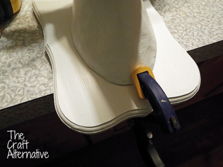 Papier-Mache Deer Head Mounted on an MDF Plaque_Clamp