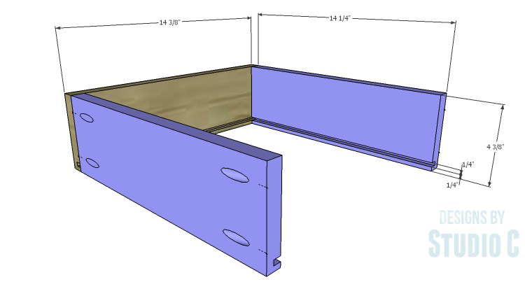 DIY Plans to Build a Mid Century Modern Cabinet_Drawers 1