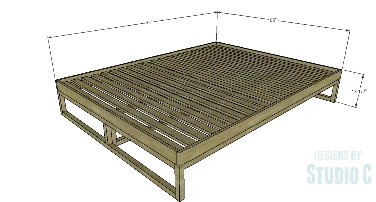 DIY Plans to Build a Modern+Rustic Queen Platform Bed