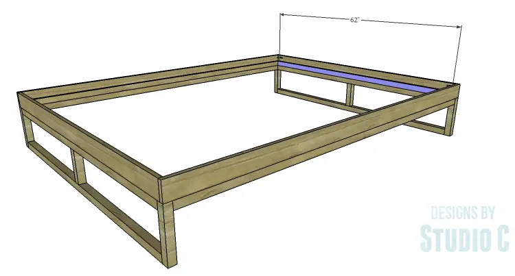 DIY Plans to Build a Modern+Rustic Queen Platform Bed_Slat Frame 2