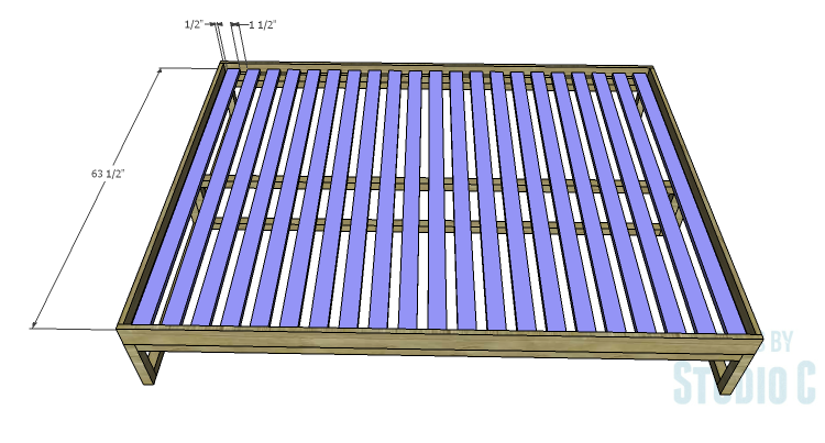 DIY Plans to Build a Modern+Rustic Queen Platform Bed_Slats