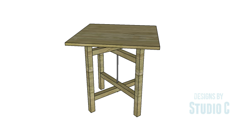 DIY Plans to Build a Cross-Leg End Table_Square Top