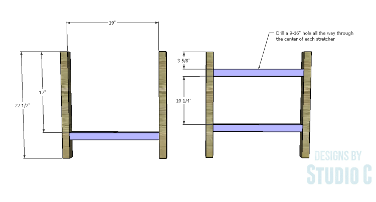 DIY Plans to Build a Cross-Leg End Table_Stretchers 1