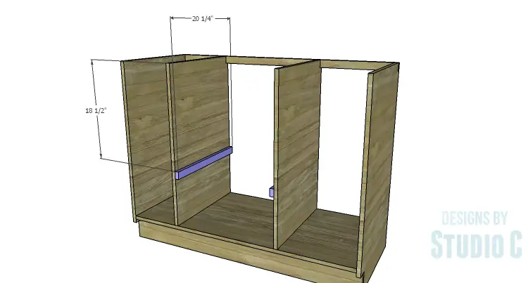 DIY Plans to Build a Bath Vanity with a Built-In Clothes Hamper_Shelf Supports