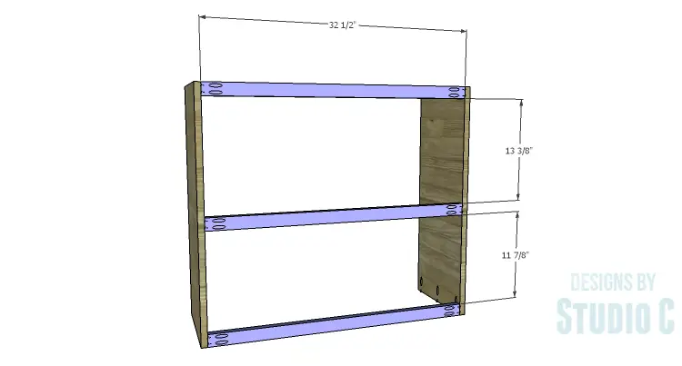 DIY Plans to Build a Brecken Dresser Hutch-Back Stretchers