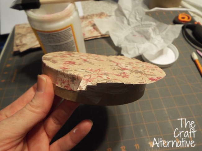 DIY Decoupage Tissue Box-Top Sides