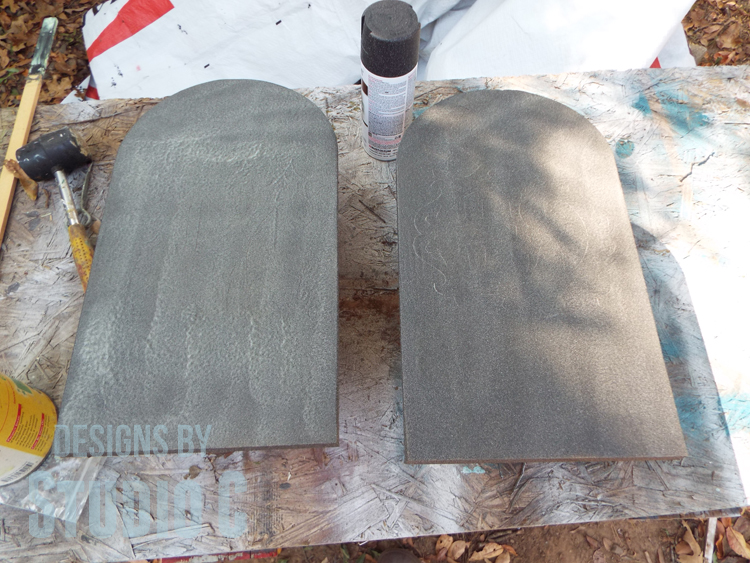 DIY Textured Wood Gravestone Signs-Paint Before