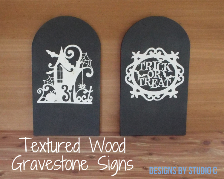 DIY Textured Wood Gravestone Signs