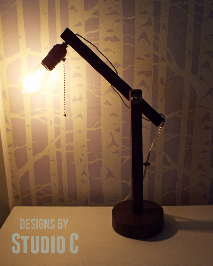 DIY Plans to Build a Rustic Cantilevered Desk Lamp-Bulb On