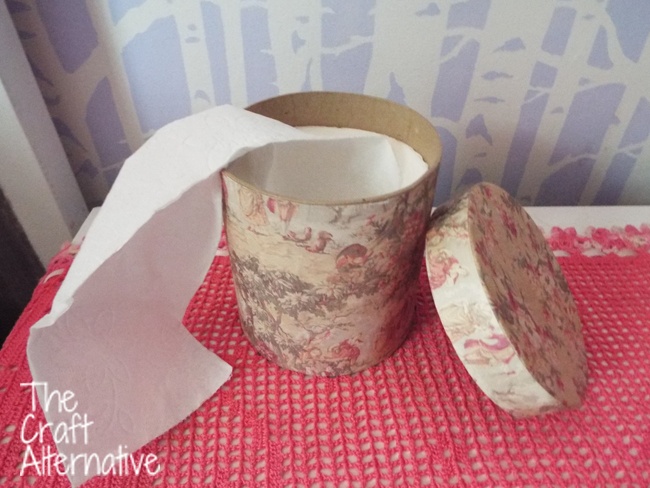 DIY Decoupage Tissue Box-Completed