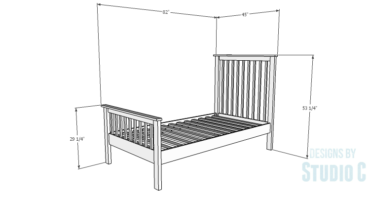 DIY Plans to Build a Delilah Twin Bed