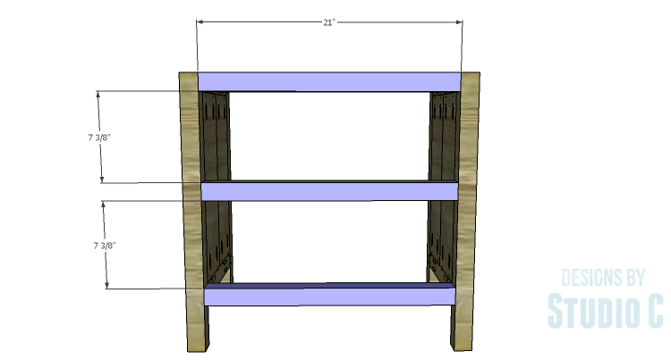 DIY Plans to Build Hannah's Nightstand-Front Stretchers