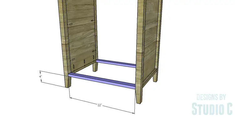 DIY Plans to Build a Tall Cabinet Base-Bottom Stretchers