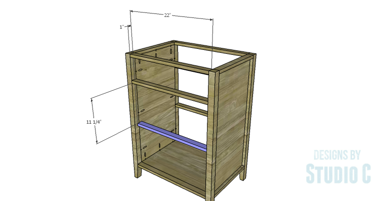 DIY Plans to Build a Tall Cabinet Base-Center Shelf Stretcher