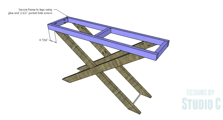DIY Plans to Build a Rustic X-Leg Console Table-Top Frame 2