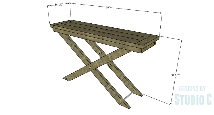 DIY Plans to Build a Rustic X-Leg Console Table