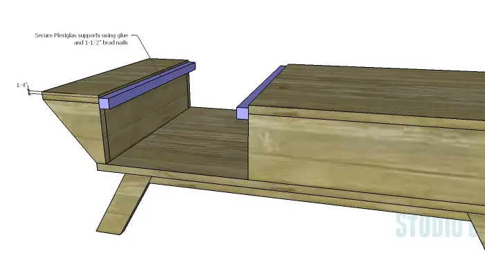 DIY Plans to Build a Brady Coffee Table-Plexiglas Supports