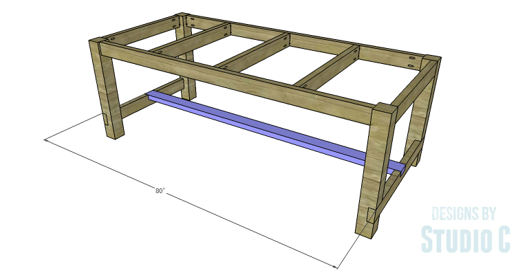DIY Plans to Build an Easy Rustic Dining Table-Lower Stretcher