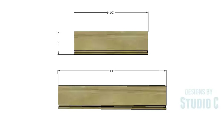 DIY Plans to Build an Open Shelf Desk-Outer Drawer 1