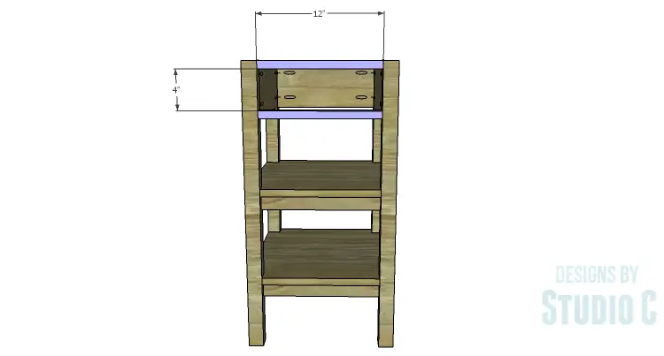 DIY Plans to Build an Open Shelf Desk-Outer Stretchers