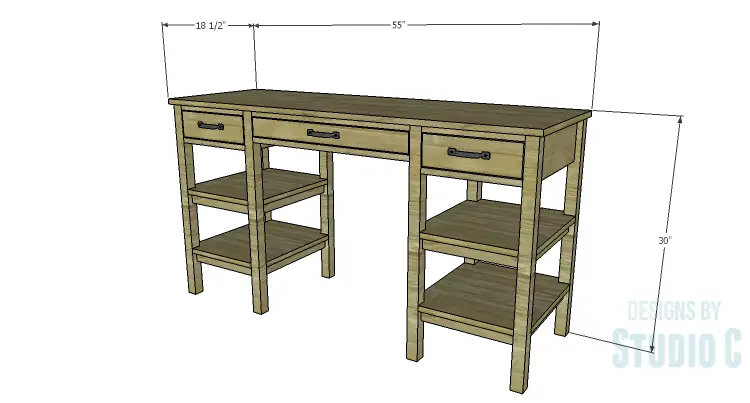 DIY Plans to Build an Open Shelf Desk