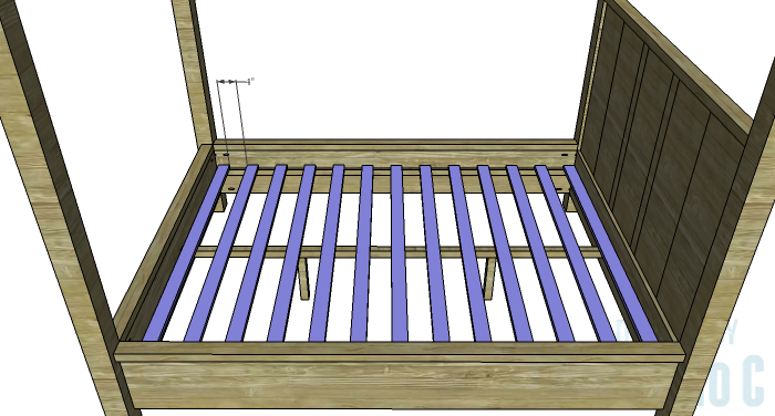 DIY Plans to Build a Waterton Queen Bed-Slats