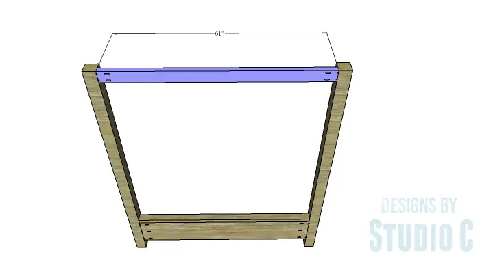DIY Plans to Build a Waterton Queen Bed-Upper Footboard Canopy Stretcher