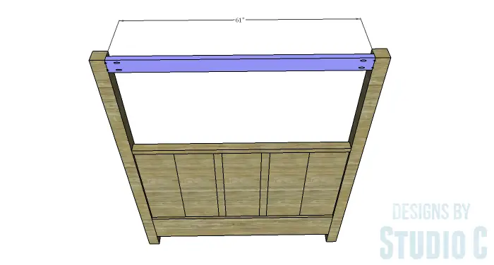 DIY Plans to Build a Waterton Queen Bed-Upper Headboard Canopy Stretchers