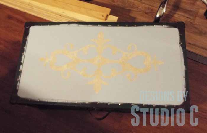 Old Trunk with a Chalk Paint Finish-Reverse Stencil