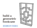 plans build geometric bookshelf