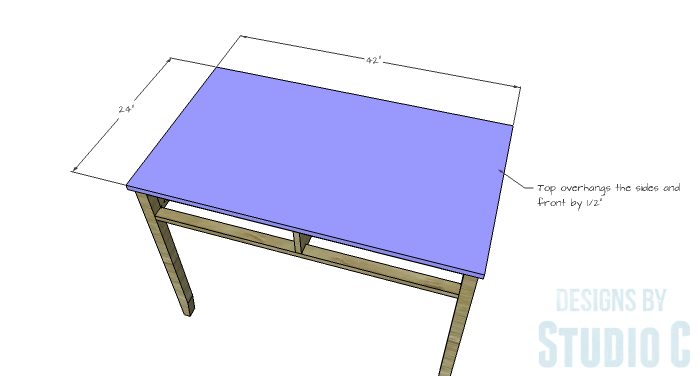 DIY Furniture Plans to Build a Mena Hutch Desk-Desk Top