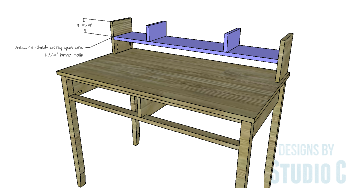 DIY Furniture Plans to Build a Mena Hutch Desk-Hutch Shelf 2