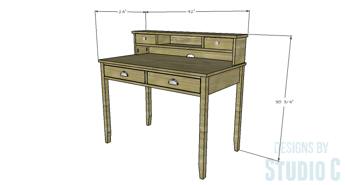 DIY Furniture Plans to Build a Mena Hutch Desk
