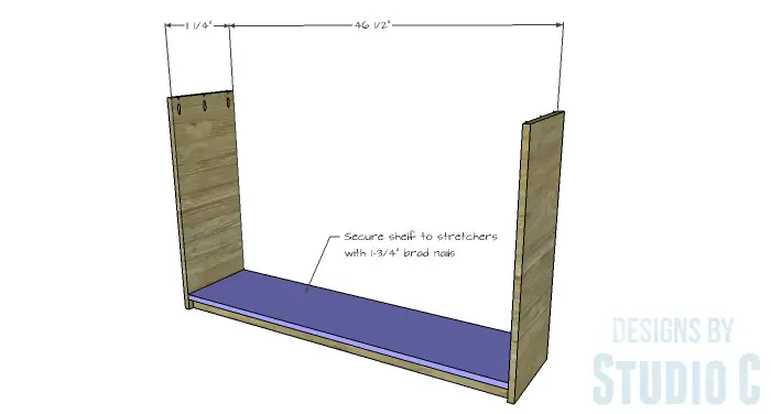 DIY Plans to Build a Storage Console Table-Lower Shelf