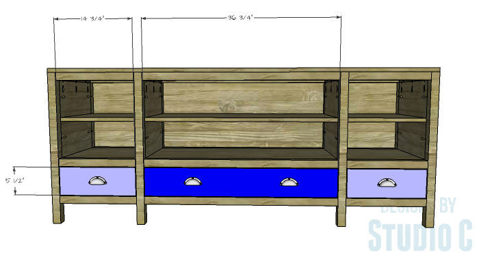 DIY Furniture Plans to Build a Tristan Media Stand-Drawer Fronts