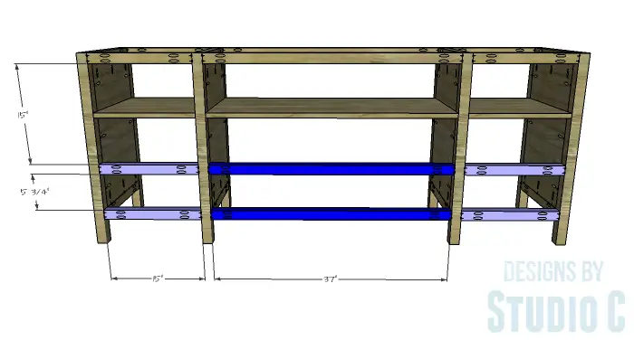 DIY Furniture Plans to Build a Tristan Media Stand-Lower Back Stretchers