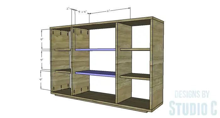 DIY Furniture Plans to Build a Zen Bookcase Media Stand-Center Shelves
