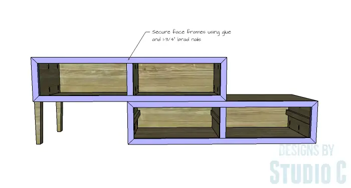 DIY Furniture Plans to Build a Contemporary Media Stand-Face Frames 2