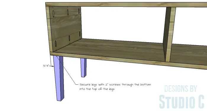 DIY Furniture Plans to Build a Contemporary Media Stand-Legs 2
