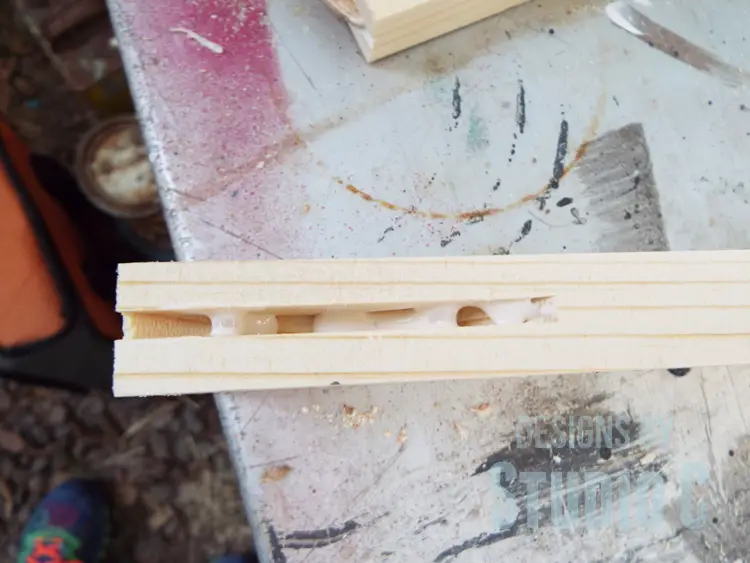 How to Use a Biscuit Joiner to Make a Door Frame - opposite end of slot