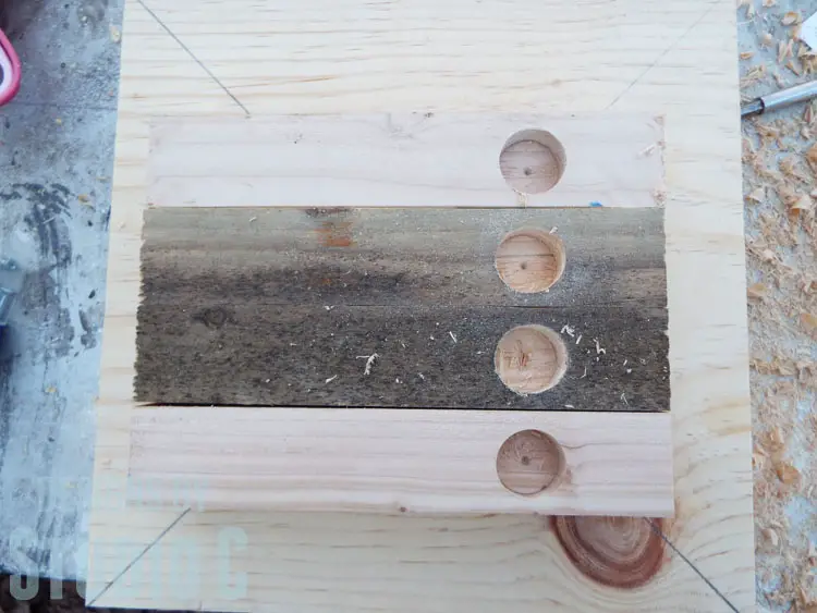 DIY Furniture Plans to Build a Knock-Off Stand or Stool-Dowel Holes